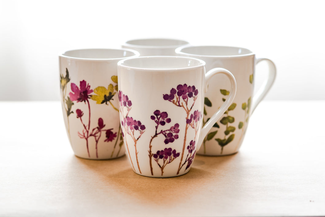 Botanical Coupe Mugs - Set of Four